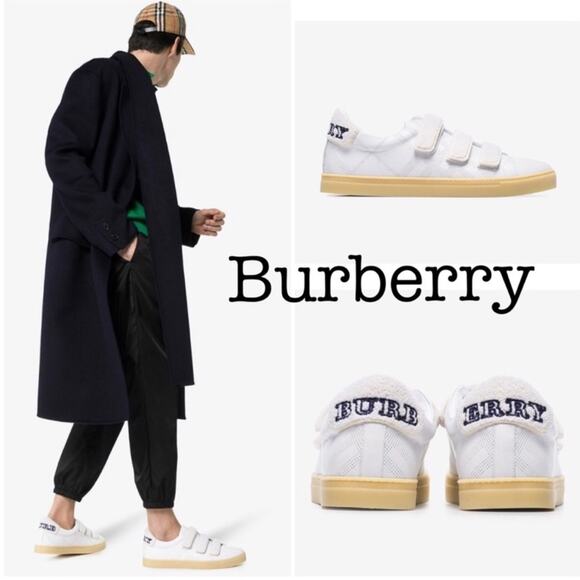 NEW Burberry Men's White Sneakers Size 8 - Picture 1 of 9